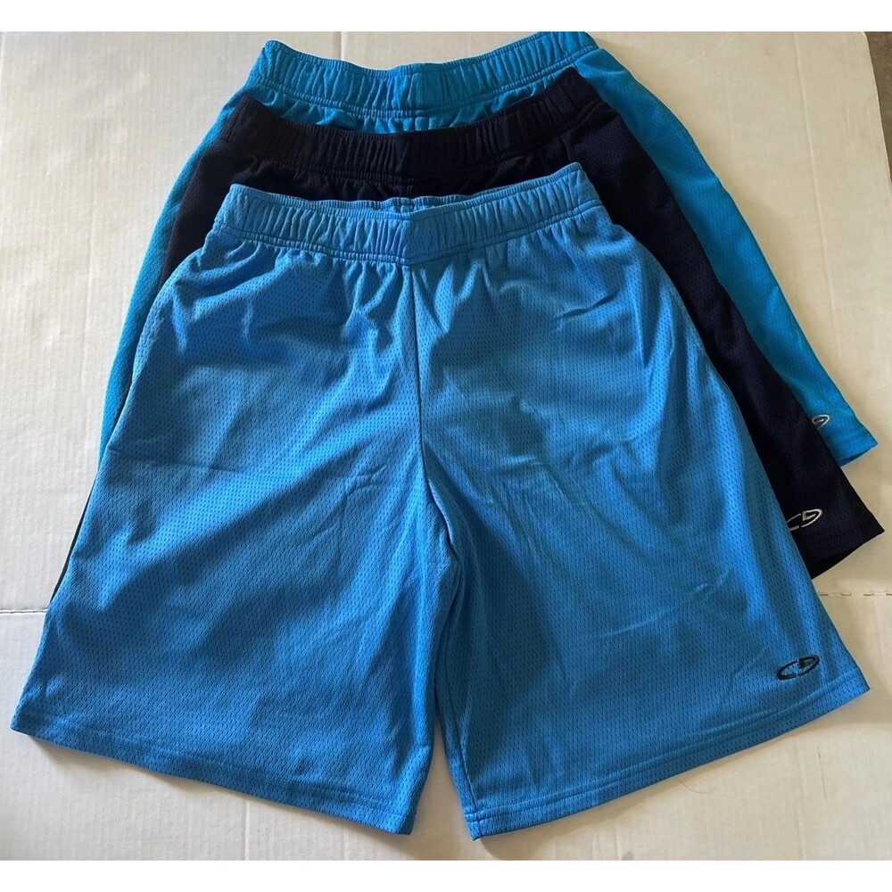 Boys C9 Mesh Shorts XL 16/18 Lot Of 3 Blue Athletic With Pockets